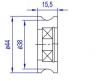 Türlaufrolle PA6 ø44/38/M10 x 15,5 mm 1 x Lager 629 ZZ